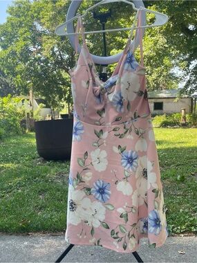 NWT Xhilaration Pink Floral Spaghetti Strap Sundress Size Small